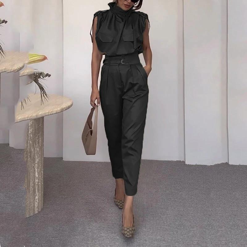 Shoulder Slimming Waist - slimming Belt Decoration Blouse And Pants - MANDOTOS INTERNATIONAL0