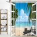 Tropical Oasis Shower Curtain - Transform Your Bathroom into a Coastal Escape - MANDOTOS