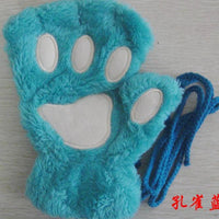 Winter Lovely Half Cover Paw Bear Cat Claw Gloves Short Finger MANDOTOS
