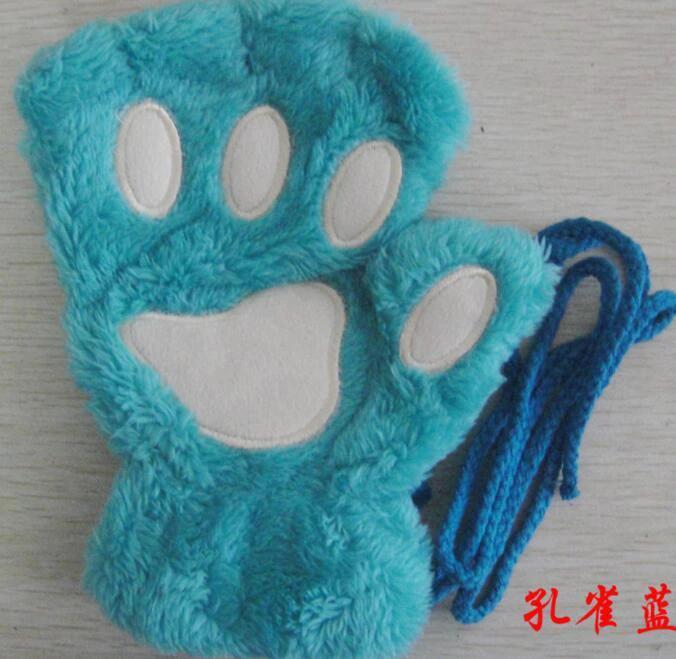 Winter Lovely Half Cover Paw Bear Cat Claw Gloves Short Finger MANDOTOS