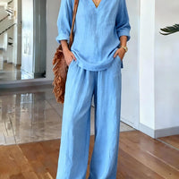 Long Sleeve Top & Full-Length Pants Two-Piece Set – 9 Colors S–3XL