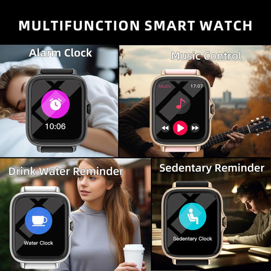 1.83'' Waterproof Smart Watch with Message Answer Call Sleep Monitoring Sports Pedometer Information Alerts For iPhone Android - MANDOTOS
