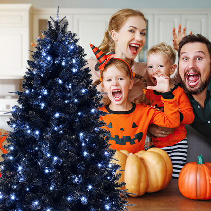 7ft Pre-Lit Black Christmas Tree - The Ultimate Holiday Showstopper - MANDOTOS