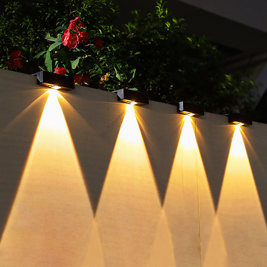 4-Pack Outdoor Solar-Powered LED Deck Lights - Waterproof Wall Lamps for Your Garden - MANDOTOS