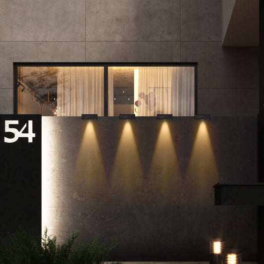 4-Pack Outdoor Solar-Powered LED Deck Lights - Waterproof Wall Lamps for Your Garden - MANDOTOS