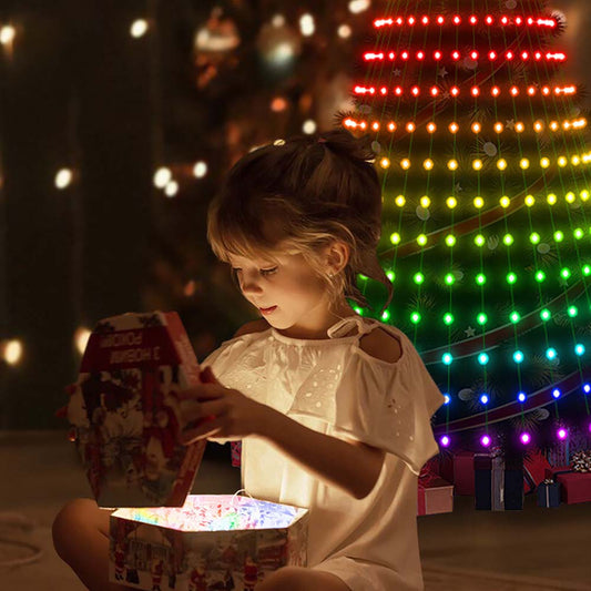 5ft Smart Christmas Tree Lights - 400 LED Multicolor Lights with Remote & App Control - MANDOTOS