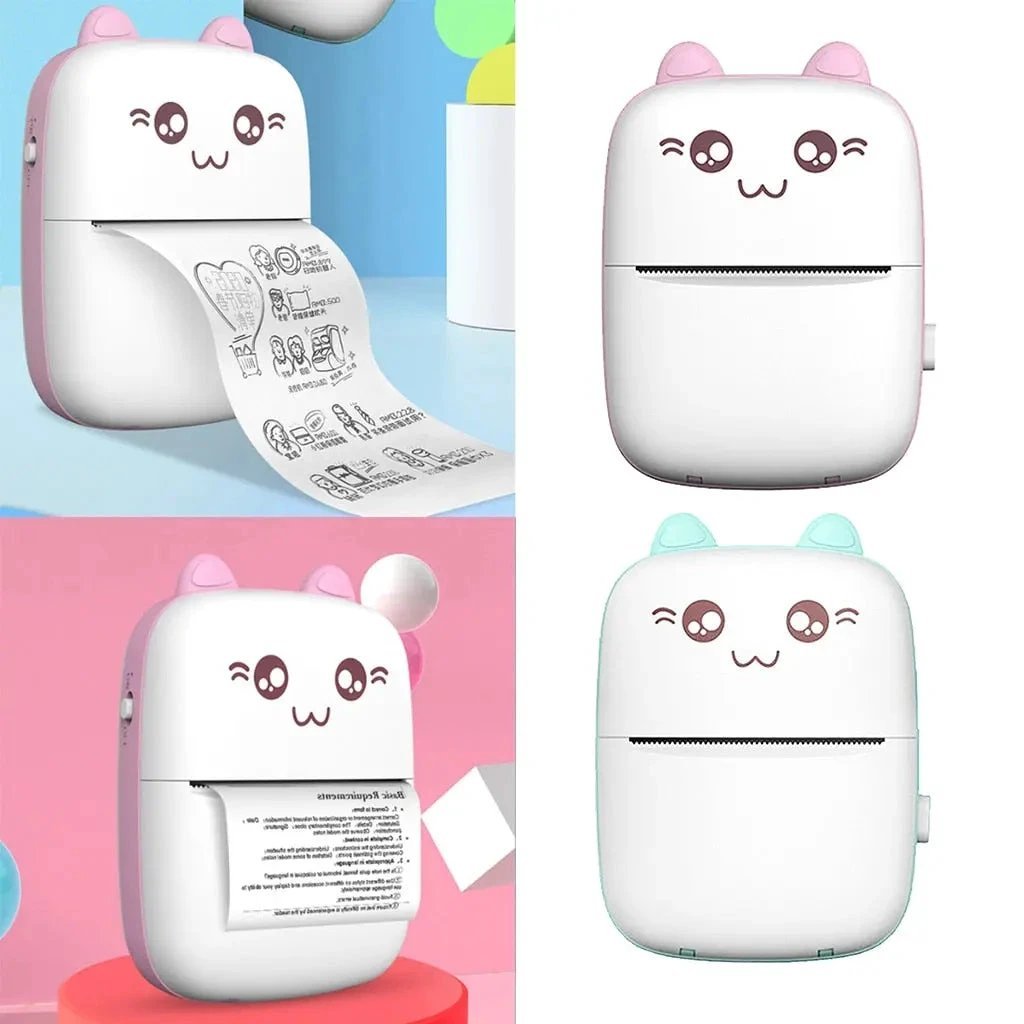Mini Printer Portable Mini Bluetooth WiFi New Wrong Printer Mobile Phone Photo Title Note Hot Print Pocket Student Error Label Printer - MANDOTOS