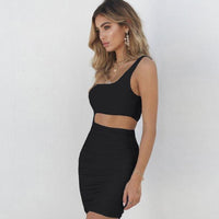 Slim One-shoulder Short Dress Sexy Fashion Hollow Mini Dresses For Women