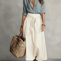 Button-Down Shirt & Straight Skirt Two-Piece Set - MANDOTOS INTERNATIONALTwo-Piece Set
