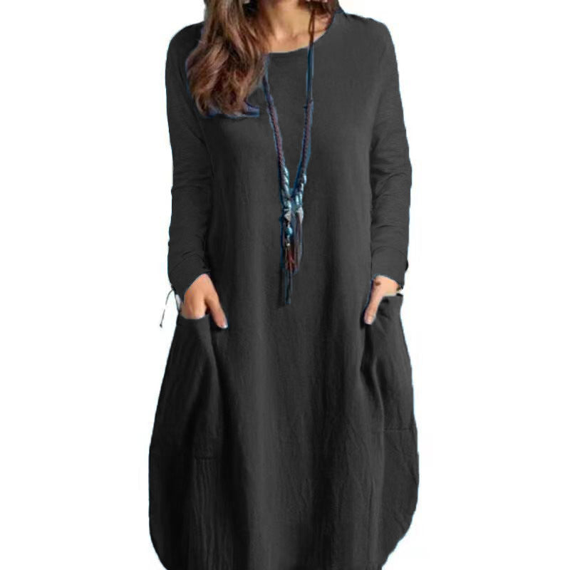 Ladies' Autumn Breeze Cotton-Linen Dress