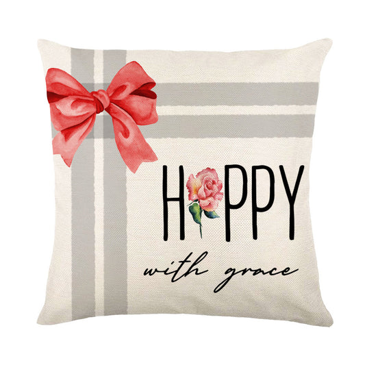 Christmas Decorations Pillow Covers Sofa Square Throw Pillow Cases Stamping Snowflake Waist Cushion Cover Home Bed Decor - MANDOTOS