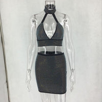Women Diamonds Two Piece Set Dress MANDOTOS