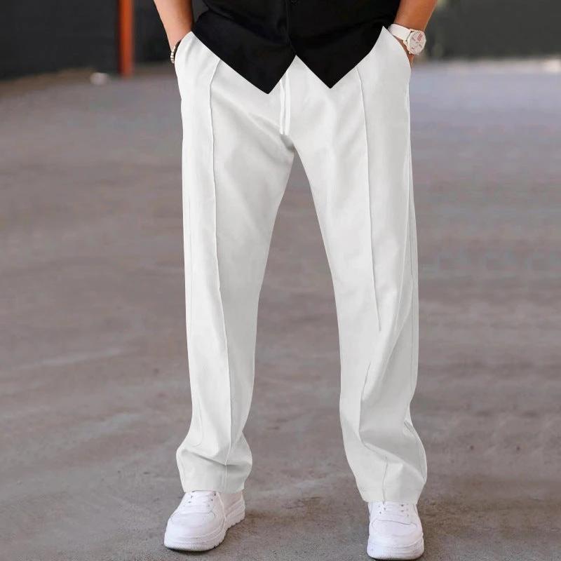 Men's Trousers Sports Casual Loose Straight Pants With Drawstring Design Clothing - MANDOTOS
