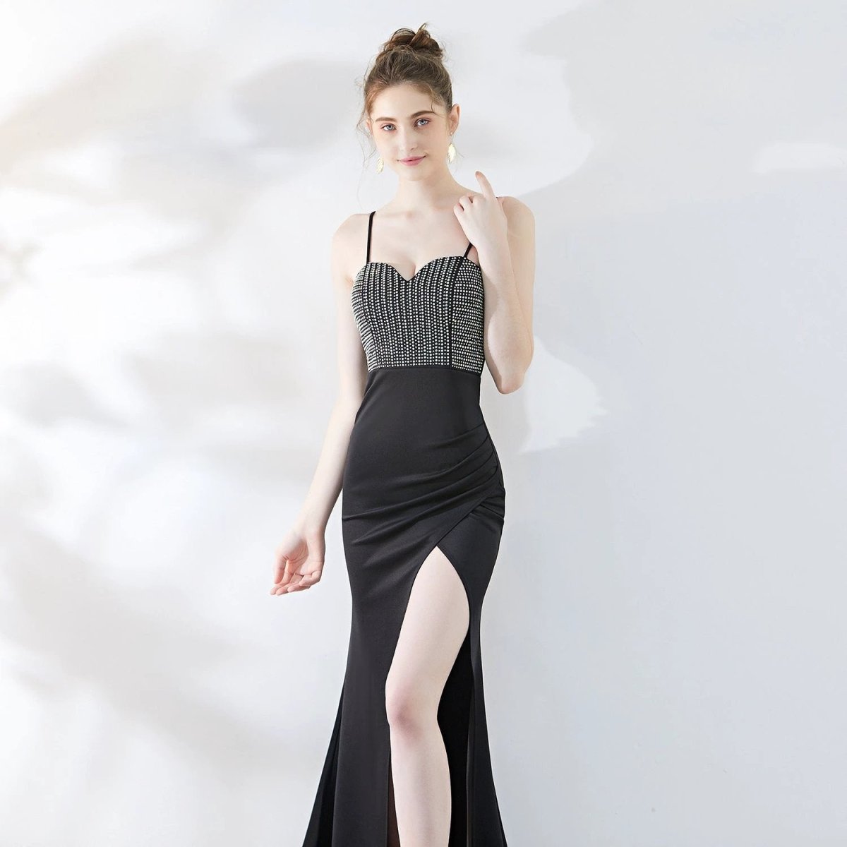 One-shoulder Banquet Temperament Mermaid Dress Suspenders MANDOTOS