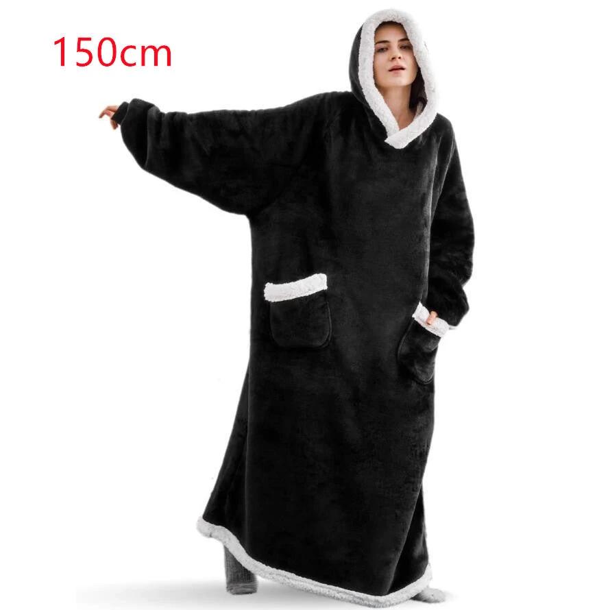 Winter TV Hoodie Blanket Winter Warm Home Clothes Women Men Oversized Pullover With Pockets - MANDOTOS