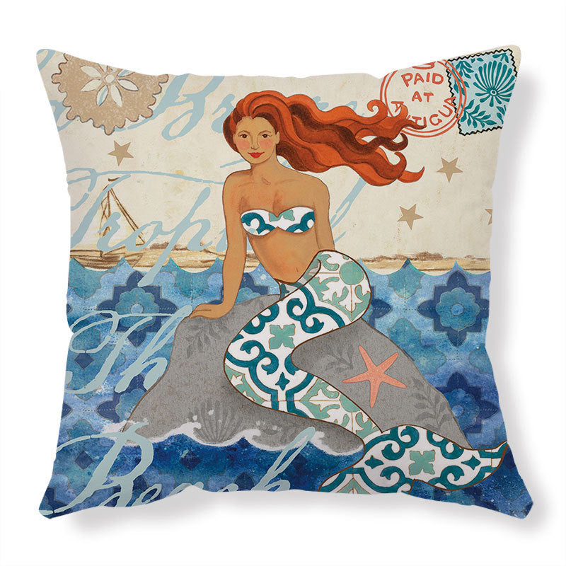 Cushion Covers Sea Turtle Printed Throw Pillow Cases For Home Decor Sofa Chair Seat - MANDOTOS
