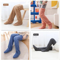 Cozy Winter Knee-High Fuzzy Socks for Cold-Proof Comfort - MANDOTOS0