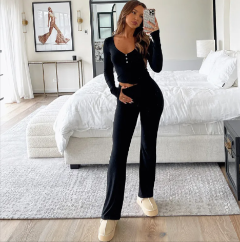 Chic Milk Silk Two-Piece Outfit