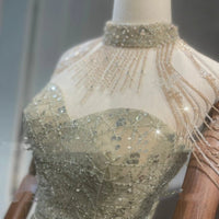 Golden Neck Hanging Light Luxury Toast Evening Dress MANDOTOS