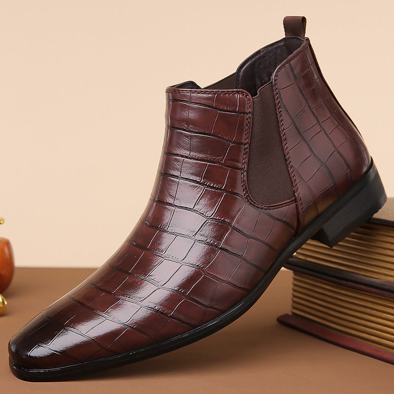 Glossy High - Top Men's Chelsea Boots Size 48 - MANDOTOS INTERNATIONAL