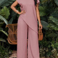 Asymmetrical Sleeveless Top & Pants Set – Women’s Two-Piece