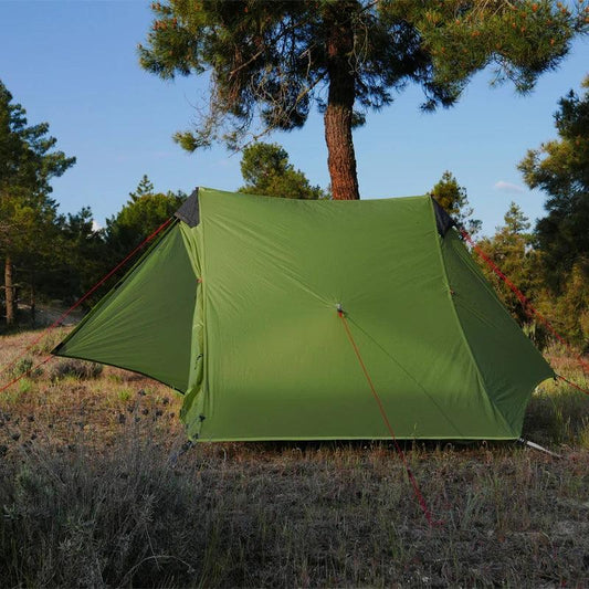 2021 FLAME'S CREED LanShan 2 Person Outdoor Ultralight Camping Tent 3 Season Professional 15D Silnylon Rodless Tent - MANDOTOS