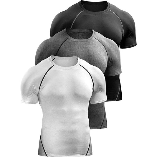 2025 Compression T Shirt Men Summer Sportswear Running T-shirt Elastic Quick Dry Sport Tops Tee Athletic Gym Workout Shirts Men - MANDOTOS
