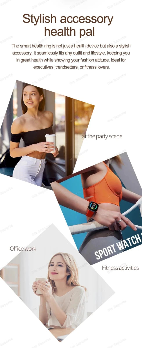 2025 Smart Ring Women Men Super narrow 6.3mm Heart Rate Health Stress measurement Monitor IP68 Waterproof Fashion Sports Rings - MANDOTOS INTERNATIONAL
