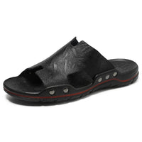 2026 Handmade Ultra Comfort Leather Retro Fashion Mens Summer Beach Slippers Flat Shoes Thong Leather Sandals - MANDOTOS INTERNATIONAL