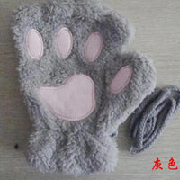 Winter Lovely Half Cover Paw Bear Cat Claw Gloves Short Finger MANDOTOS