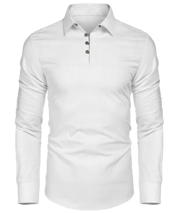 Men's Essential Linen-Cotton Long Sleeve Shirt