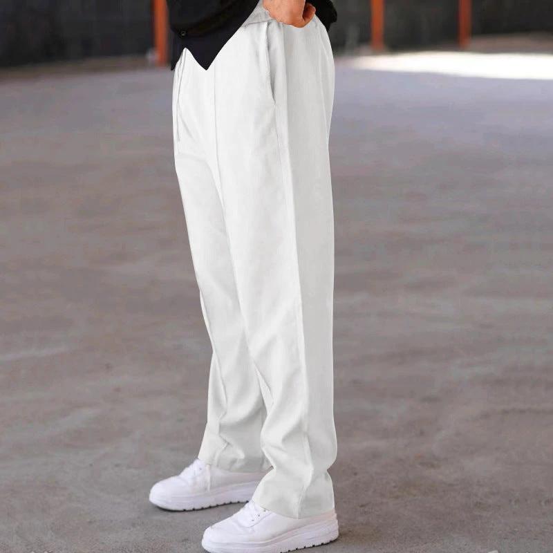 Men's Trousers Sports Casual Loose Straight Pants With Drawstring Design Clothing - MANDOTOS