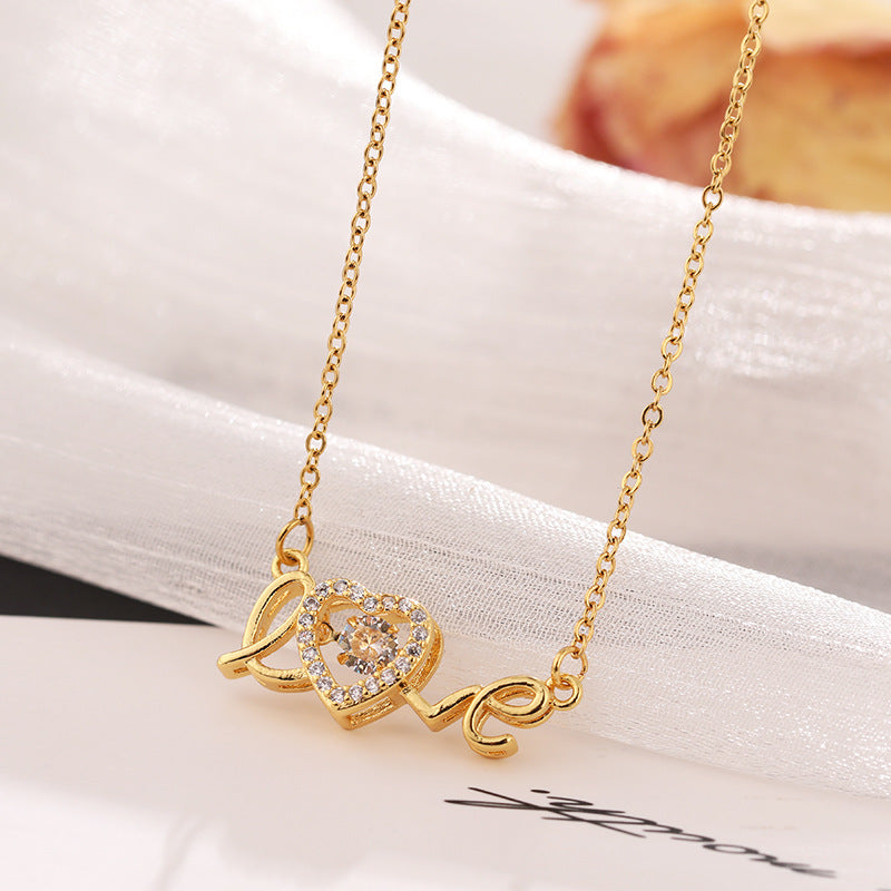 Valentines Day Gift New Titanium Steel Necklace Fashion New Love Smart Necklace Female Clavicle Chain Fashion Jewelry Woman - MANDOTOS