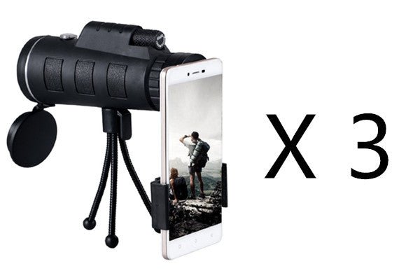Compatible with Apple, Monocular Telescope Zoom Scope with Compass Phone Clip Tripod - MANDOTOS INTERNATIONAL0