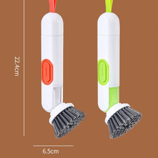 2-in-1 Soap Dispensing Dish Brush with Replacement Heads & No Leak Design MANDOTOS
