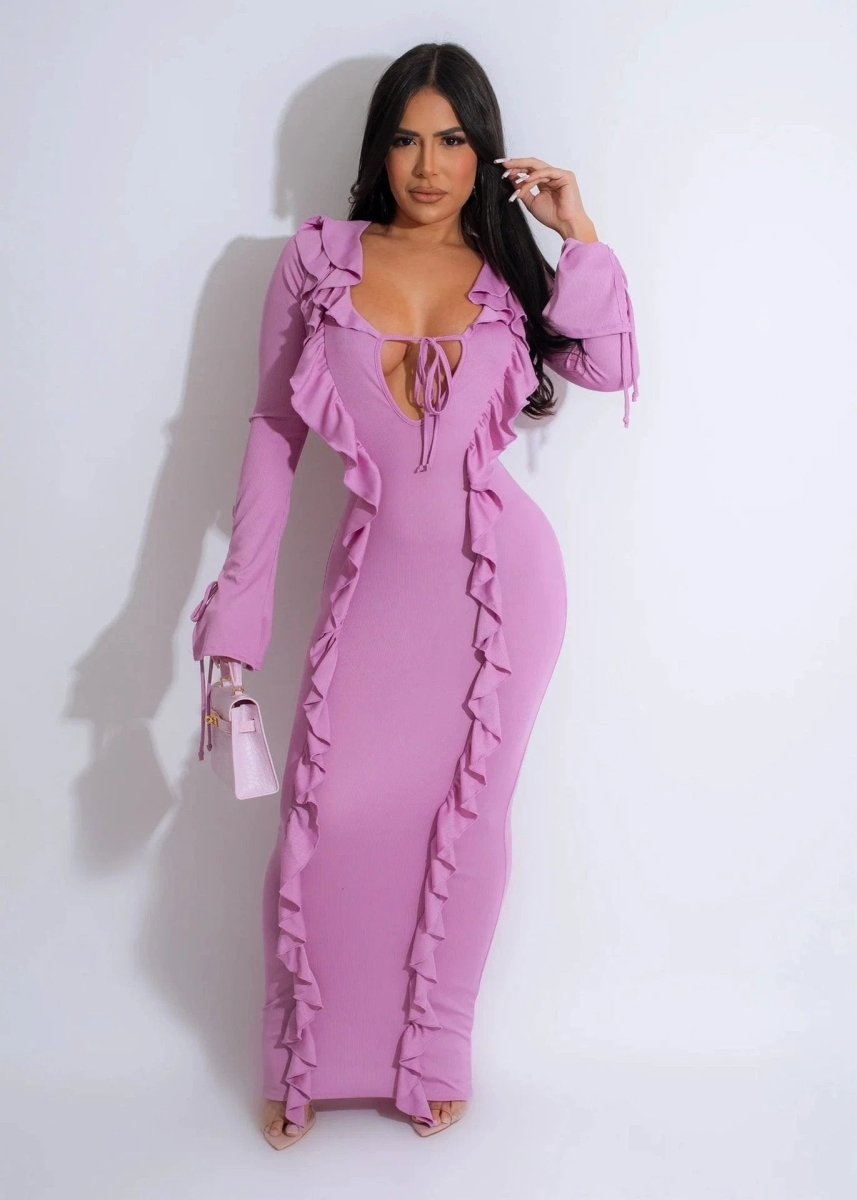 Pure Color Tied Stringy Selvedge Dress MANDOTOS