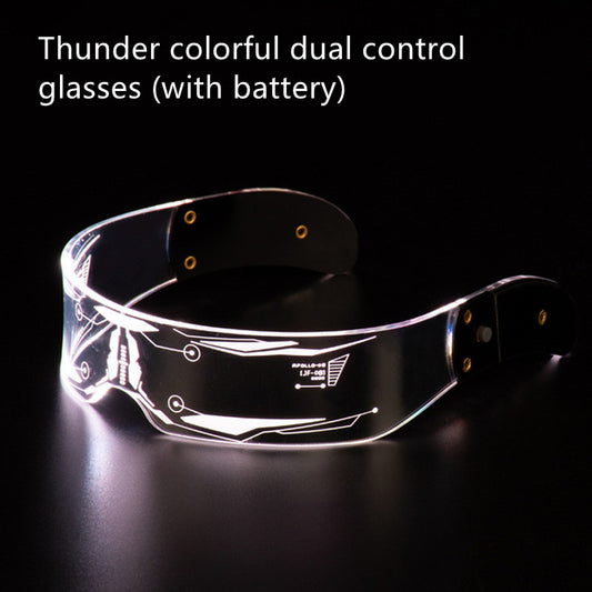 LED Luminous Glasses Party Bar Disco Punk Glasses Futuristic Style Festival Goggles Decoration Gifts - MANDOTOS