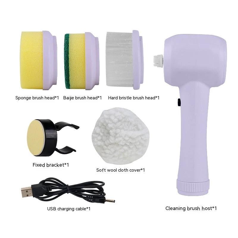 MANDOTOS Electric Cleaning Brush 4 In 1 Spinning Scrubber Handheld Cordless Portable With Interchangeable Heads - MANDOTOS