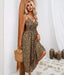 Chic Leopard Midi Suspender Dress