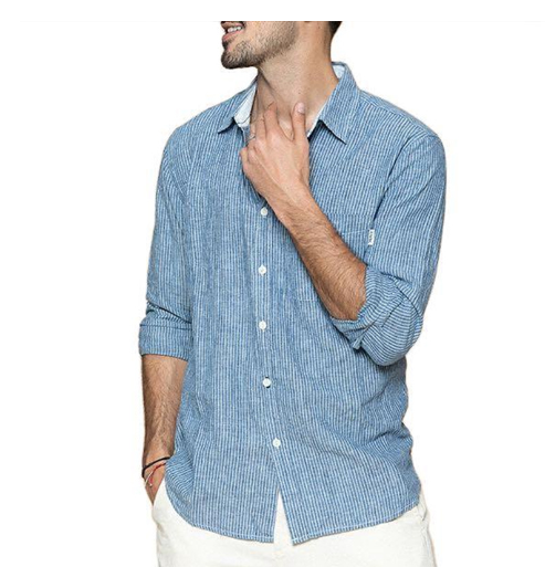 Men's Cotton-Linen Blend Casual Shirt