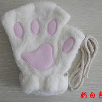 Winter Lovely Half Cover Paw Bear Cat Claw Gloves Short Finger MANDOTOS