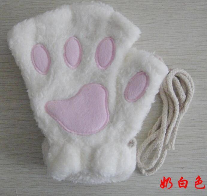 Winter Lovely Half Cover Paw Bear Cat Claw Gloves Short Finger MANDOTOS