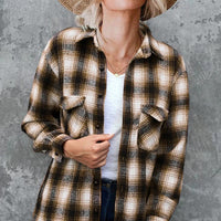 Plaid Shirt Women Spring Mid - length Loose Blouse Turndown Collar Shirt Clothing - MANDOTOS INTERNATIONAL0