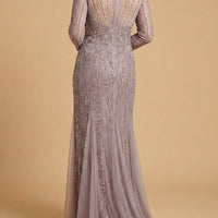 Lara High Neck Beaded Gown