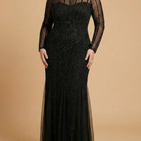 Lara High Neck Beaded Gown