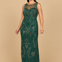 Beaded High Neckline Gown