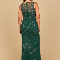 Beaded High Neckline Gown