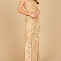 Lara 28876 - Beaded Cap Sleeve Sheath Gown - MANDOTOS INTERNATIONALDress