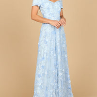 Off Shoulder A-Line Floral Gown | 28882