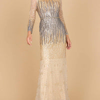 Mermaid, Beaded Long Sleeve Gown | 28886 - MANDOTOS INTERNATIONALDress